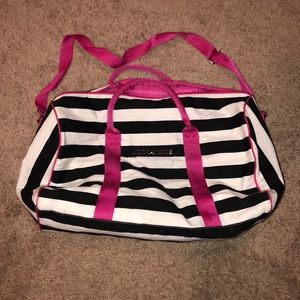 Victoria’s Secret striped weekend bag